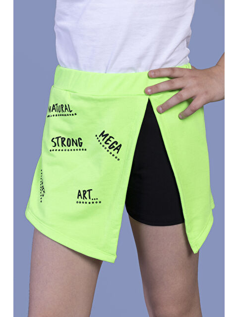 Toontoykids Kız Çocuk Garni Detaylı Baskılı Etek Görünümlü Şort - S000420443-18194