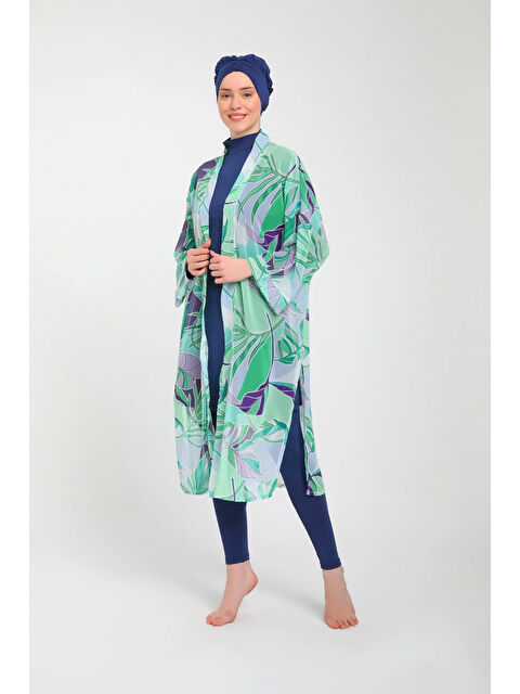 Myhanne Desenli Kadın Tesettür Mayo Takım 3790 - S000389964-18194