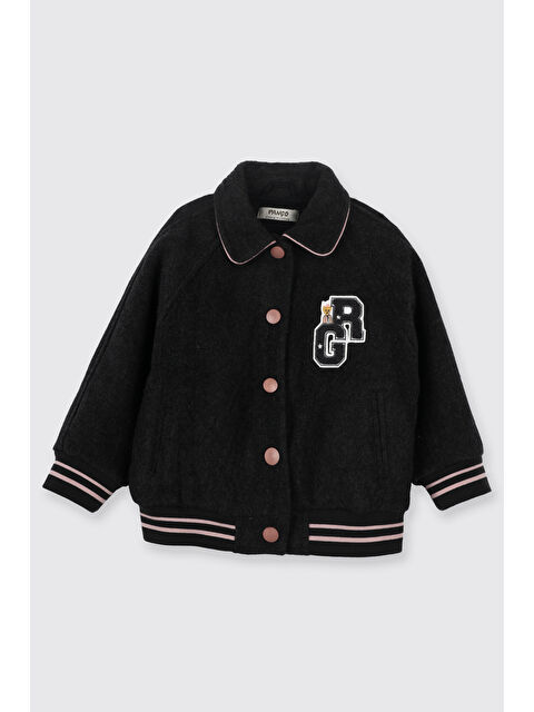 Panço Kız Bebek Aplike Detaylı Antrasit Ceket - S000524304-29666