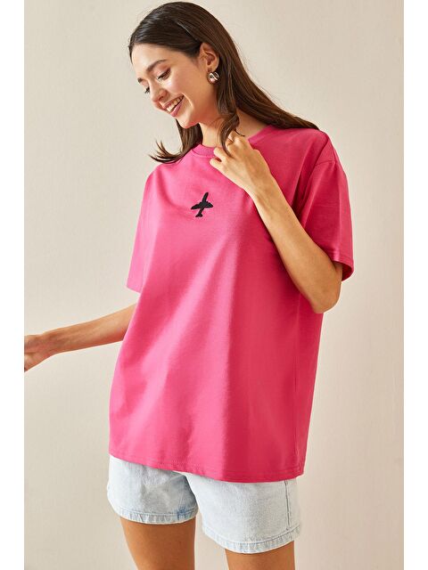 Xhan Bisiklet Yaka Oversize Tişört  5YXK1-48701-07 - S000219947-18686