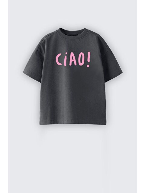 Monila Unisex Pamuklu Bisiklet Yaka Baskılı T-Shirt - S000518141-37284