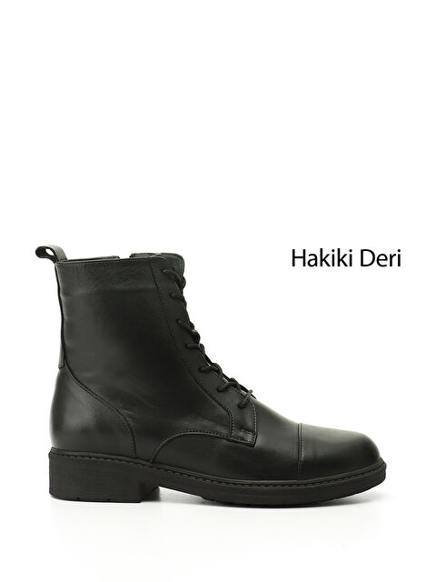 GÖNDERİ(R) Kadın HAKİ-YEŞİL Fermuarlı Kauçuk Taban Hakiki Deri Postal Bot - S000493472-37310