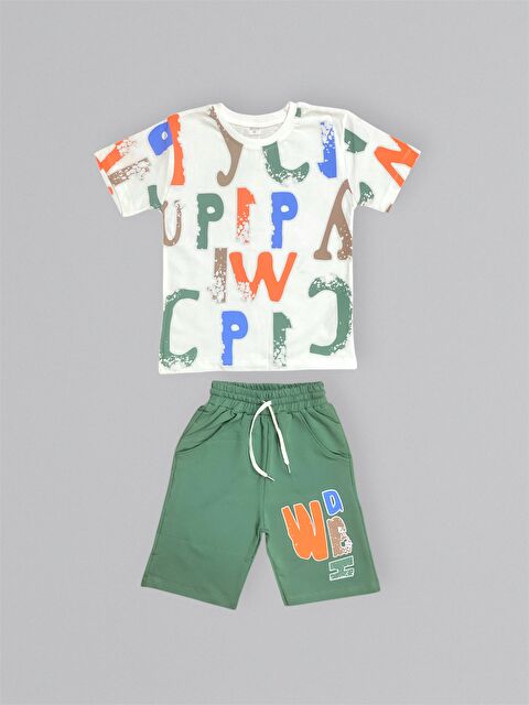 Mnk Baby & Kids Baskılı Erkek Çocuk Tişört Şortlu Takım M00715 - S000388894-18547