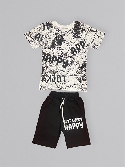 Mnk Baby & Kids Baskılı Erkek Çocuk Tişört Şortlu Takım M00715 - S000388894-19351