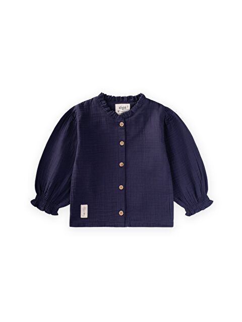 CİGİT Organik Müslin Gömlek 2-10 Yaş Lacivert - S000532874-21164