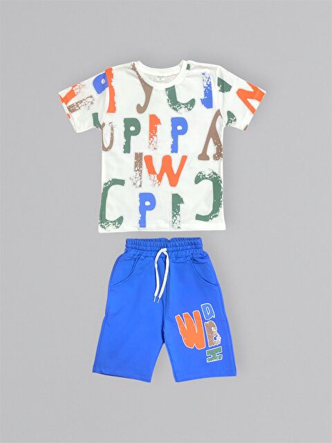 Mnk Baby & Kids Baskılı Erkek Çocuk Tişört Şortlu Takım M00715 - S000388894-23710