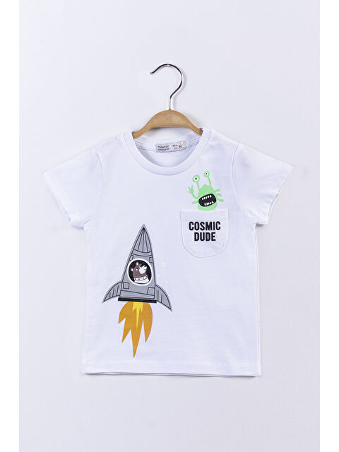 Toontoykids Erkek Çocuk Cep Detaylı Baskılı Tişört - S000417915-20063