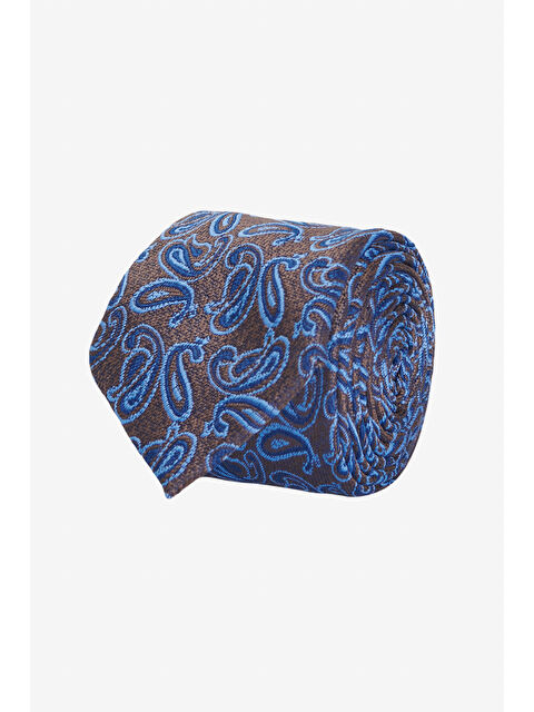 Altınyıldız Classics Erkek Kahve-Mavi Desenli Kahve-Mavi Klasik Kravat - S000416431-6414