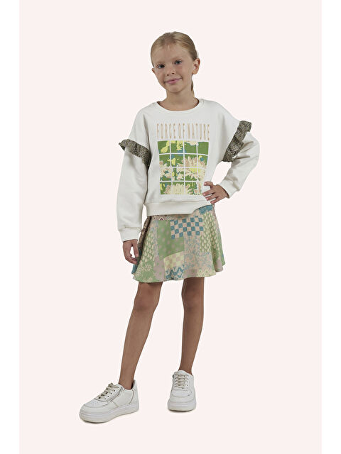 Panço Kız Çocuk Baskılı Sweatshirt - S000319933-20063