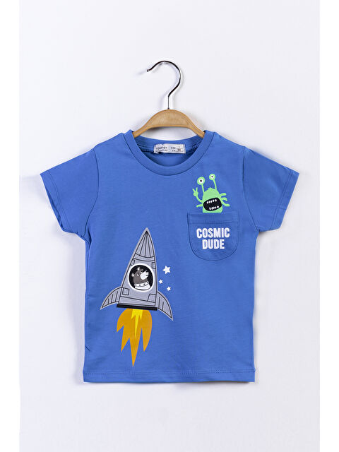 Toontoykids Erkek Çocuk Cep Detaylı Baskılı Tişört - S000417915-23710