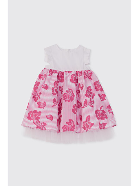 Panço Kız Bebek Çiçek Desenli Pembe Elbise - S000524305-20024
