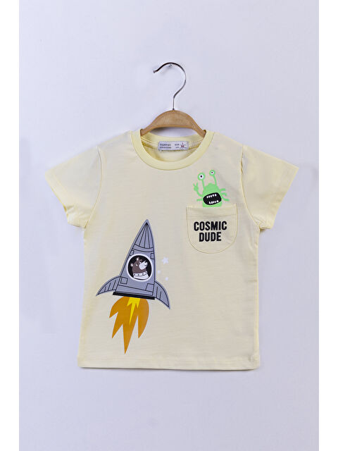 Toontoykids Erkek Çocuk Cep Detaylı Baskılı Tişört - S000417915-20072