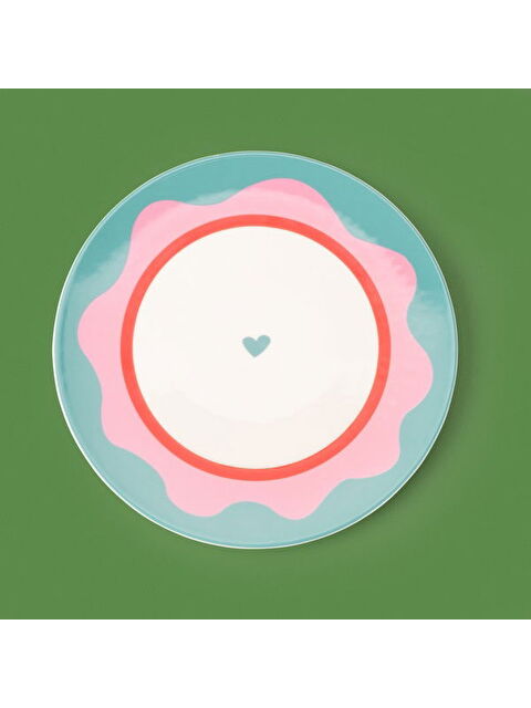 Evidea Kitchen Granny Servis Tabağı - Yeşil / Pembe - 25 cm - S000366342-2422