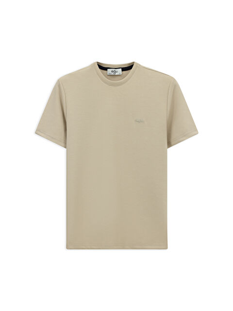 Kiğılı Bisiklet Yaka Regular Fit Nakışlı Elastanlı Esnek Tişört - S000527763-19927