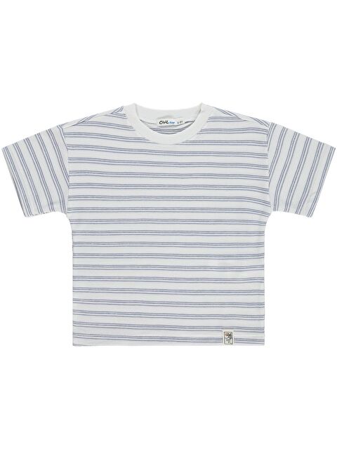 Civil Boys Jakar Çizgili 2-5 Yaş Tişört - Mavi