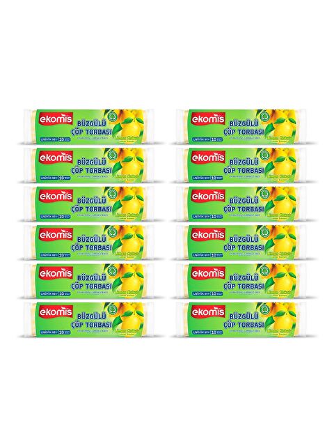 Ekomis Limon Kokulu Büzgülü Çöp Torbası Büyük Boy 10 lu (12 Paket) - S000392629-20072