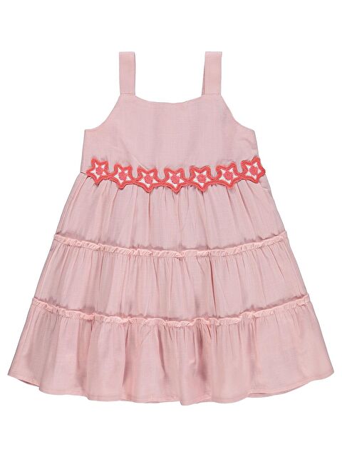 Civil Girls Çiçek Aksesuarlı 2-5 Yaş Elbise - Pembe