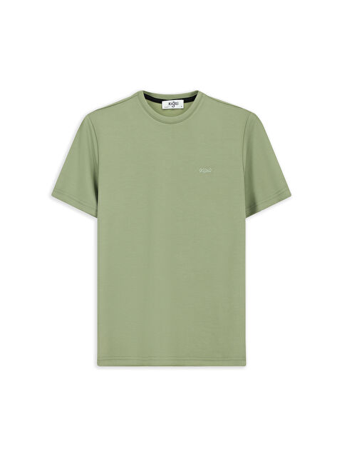 Kiğılı Bisiklet Yaka Regular Fit Nakışlı Elastanlı Esnek Tişört - S000527763-17354