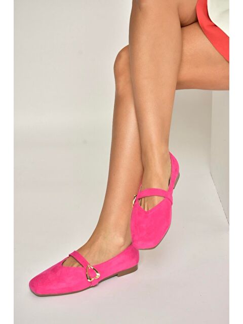 Fox Shoes Fuşya Kadın Babet Y726632602 - S000518157-18686