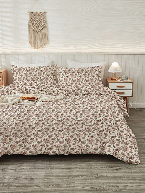 Evmila Modern Desenli Baskılı Çift Kişilik 200x220 Cm 2 Adet 50x70cm Nevresim Takımı - S000285953-23173