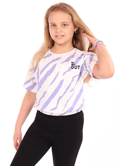 Toontoykids Kız Çocuk Komple Baskılı Tişört