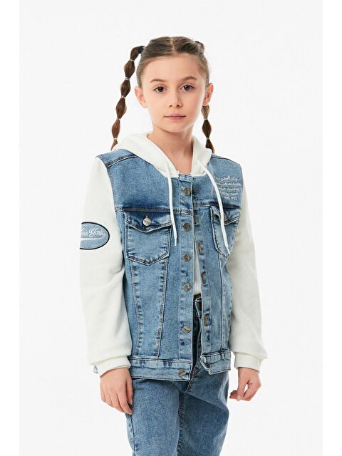 Fullamoda Nakışlı Kapüşonlu Kız Çocuk  Ceket - S000127745-17234