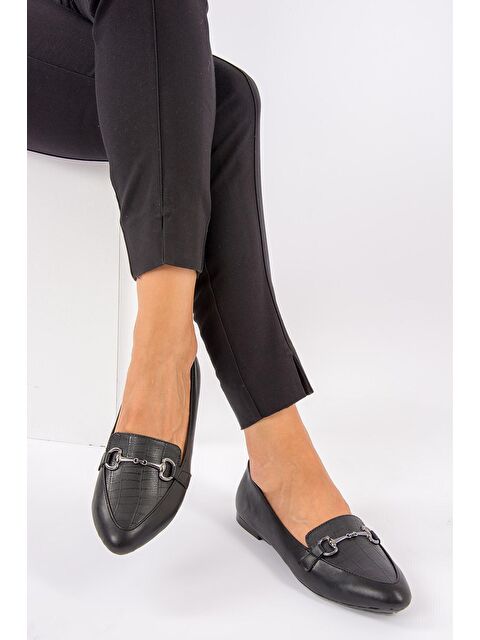 Fox Shoes Siyah Kadın Babet G290010011 - S000032070-19351