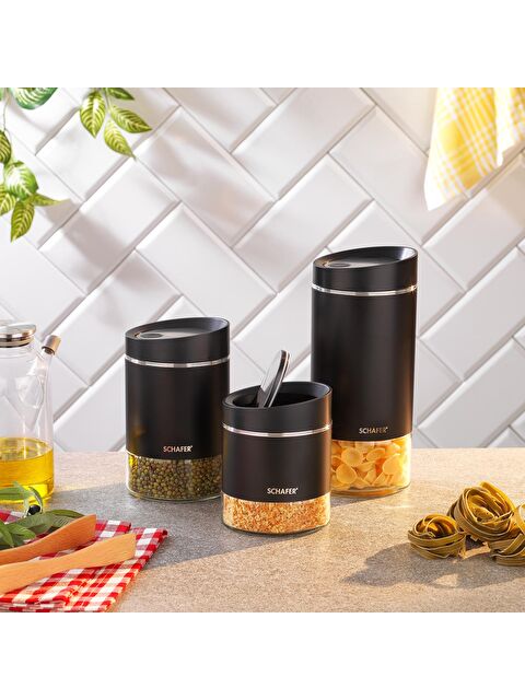 SCHAFER Silver Touch 3 Boy Kavanoz Seti-Siyah - S000166086-19351