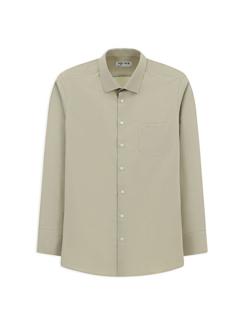 Kiğılı Uzun Kol Regular Fit Klasik Yaka Cepli Pamuklu Kolay Ütülenebilir Gömlek - S000527765-19928