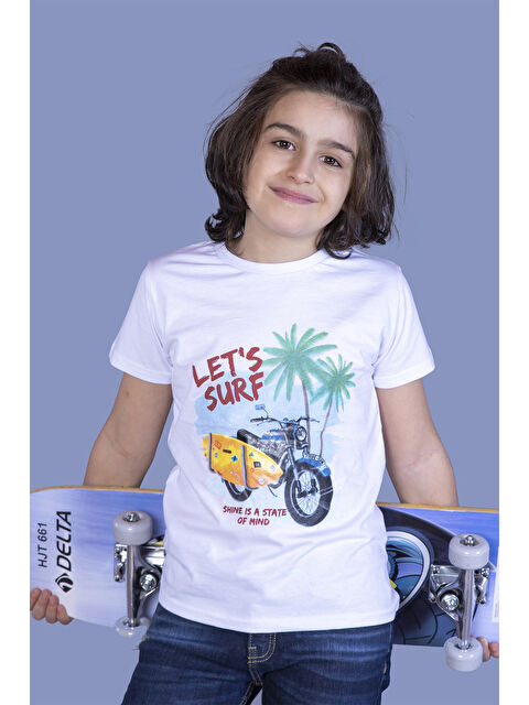 Toontoykids Erkek Çocuk Motorsiklet Baskılı Tişört - S000417918-20063