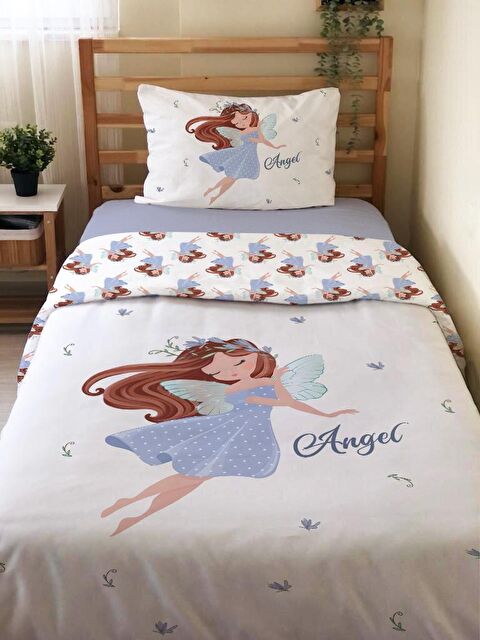 Evmila Çift Taraflı Kız Desenli Çarşafsız Takım Tek Kişilik Nevresim Takımı 160x220 Cm - S000123289-23173