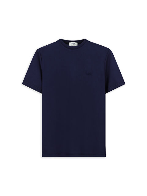 Kiğılı Bisiklet Yaka Regular Fit Nakışlı Elastanlı Esnek Tişört - S000527763-21164