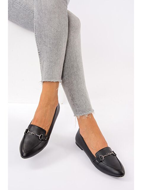 Fox Shoes Siyah Kadın Babet G290010009 - S000032071-19351