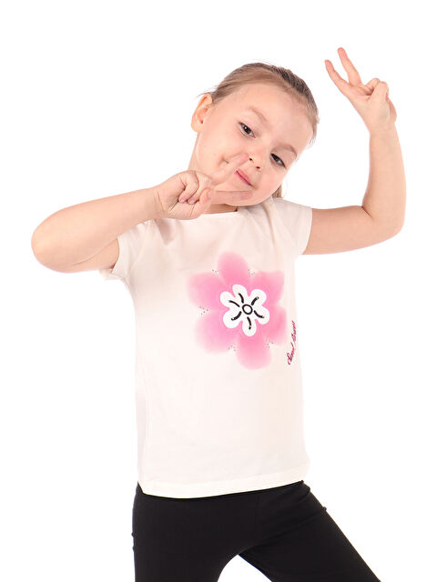 Toontoykids Kız Çocuk Baskılı Tişört