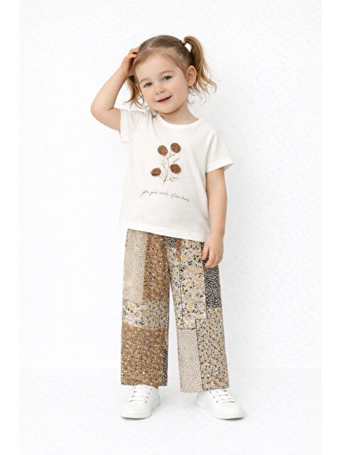 Kidex's Tatlı Çiçek Desenli Oversize Rahat Kesim Kız Bebek Takımı