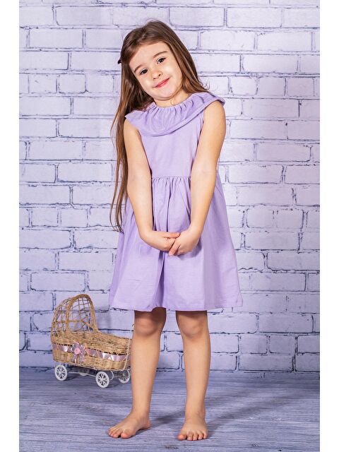 ZEYLAND Kız Çocuk Yakası Fırfırlı Örme Elbise - S000315104-20042