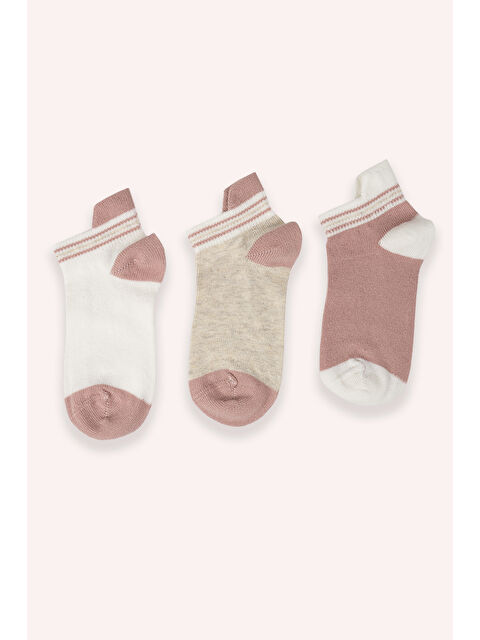 Panço Kız Çocuk 3'lü Pembe Soket Çorap - S000514192-20024