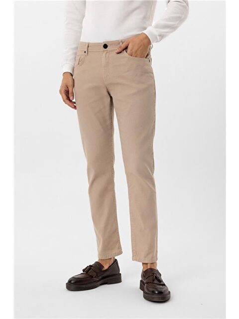 Süvari Bej Regular Armürlü Pantolon - S000460613-19928