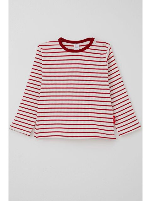 Breeze Kız Bebek Uzun Kollu Tişört Patlı Çizgili Beyaz (9 Ay-3 Yaş) - S000491449-20063