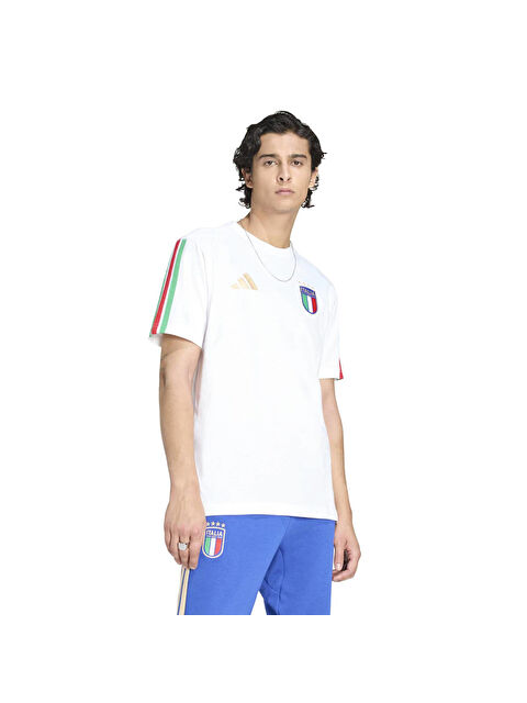 Adidas İtalya DNA Erkek Beyaz Yuvarlak Yaka Tişört - S000506871-20063