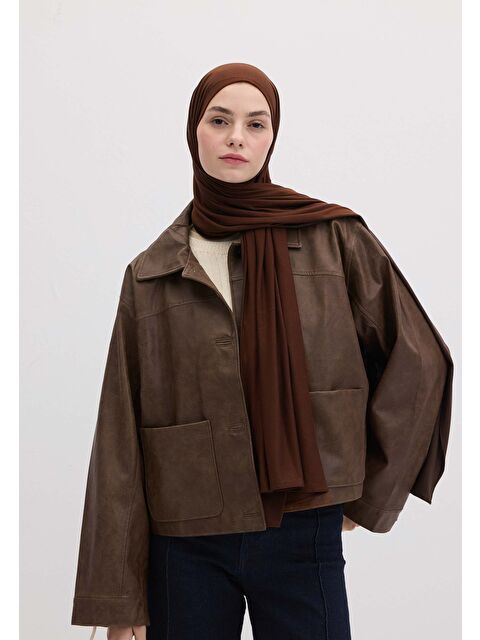 Fresh Scarfs Bambu Penye Şal Kızıl Kahve - S000420294-19957