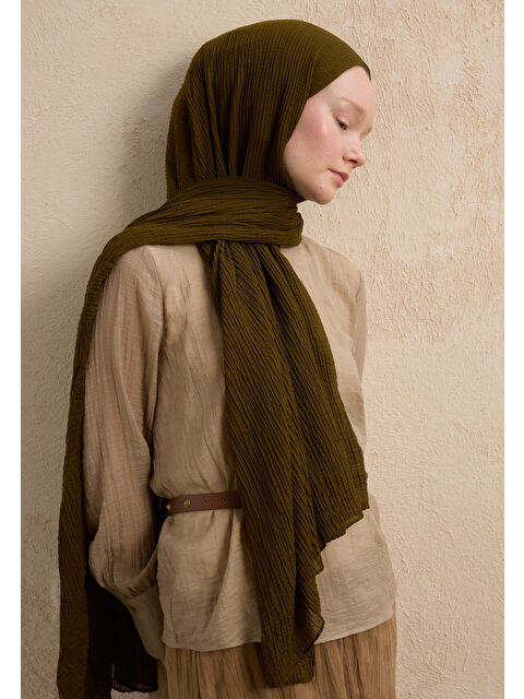 Fresh Scarfs Modal Krinkıl Şal Toprak - S000420277-14742