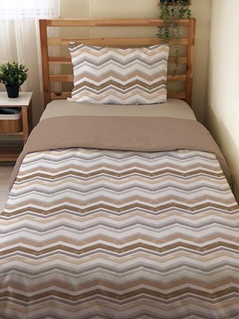 Evmila Çift Taraflı Modern Desenli Çarşafsız Takım Tek Kişilik Nevresim Takımı 160x220 Cm - S000123843-23173