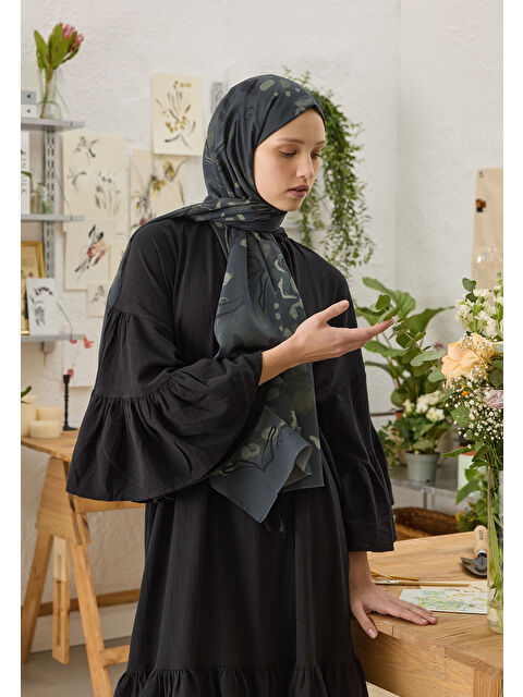 Fresh Scarfs Aura Desen Şal Koyu Yeşil - S000420351-19416