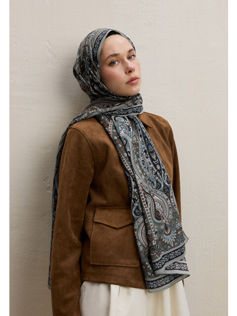 Fresh Scarfs Zaıra Desen Şal Soft Yeşil - S000420275-18194