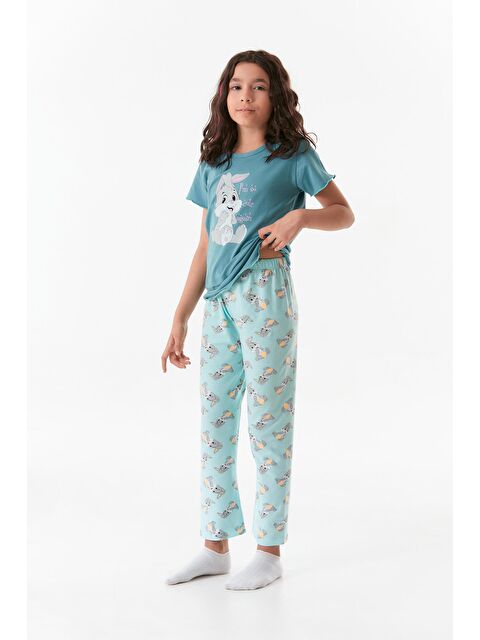 Fullamoda Tavşan Baskılı Kız Çocuk Pijama Takımı - S000228942-17234