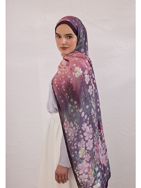 Fresh Scarfs Wısterıa Desen Rami Şal Mor - S000420391-20042