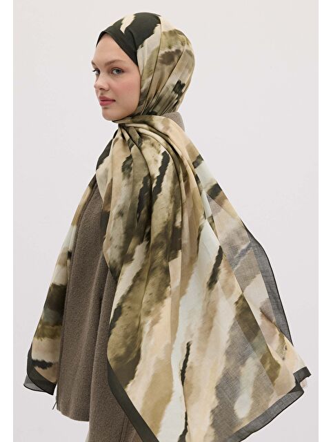 Fresh Scarfs Tıe Dye Desen Şal Haki - S000420435-18547