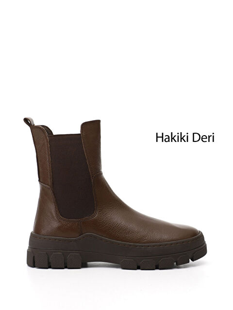 GÖNDERİ(R) Kadın TÜTÜN KAHVE Kauçuk Taban Hakiki Deri Chelsea Bot - S000493474-20839