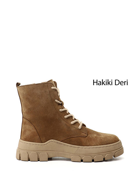 GÖNDERİ(R) Kadın KAHVERENGİ-TABA Fermuarlı Kauçuk Taban Hakiki Deri Postal Bot - S000493481-37323